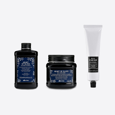 Zestaw Davines Heart of Glass do włosów blond: szampon + odżywka + krem do rąk OI